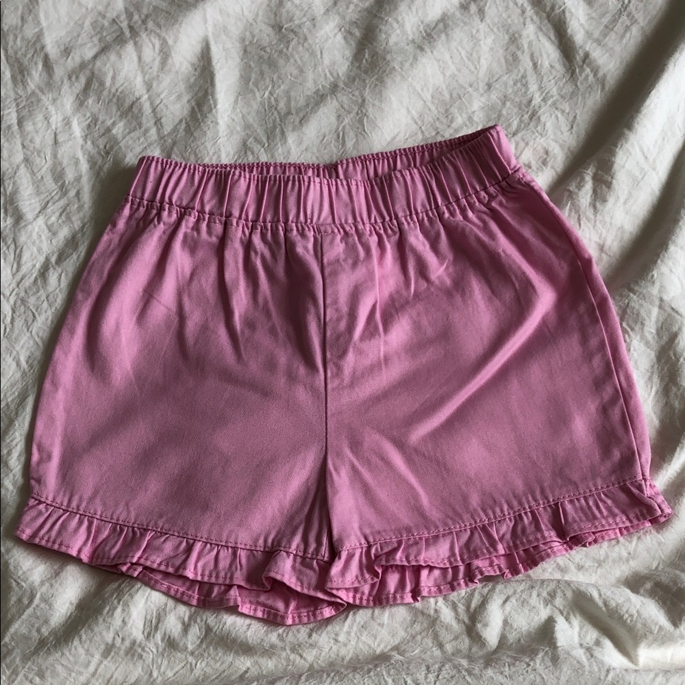 Soft Pink Baby Cotton Shorts - 12M